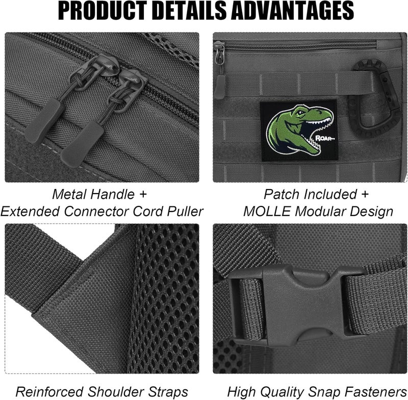 SunForMorning Kids Tactical Backpack Army Molle Bookbag Military Boys Backpack for School, Outdoor, Camping (Includes 2 Patches +1 Carabiner), Grey - Image 5